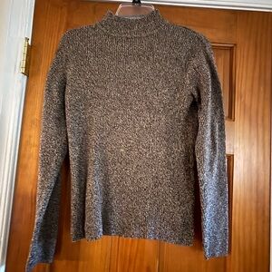 Cozy black/tan tweed Knit Sweater